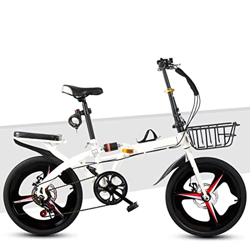 Plegables : JustSports1 Bicicleta Plegable Ligera de 20 Pulgadas Bicicleta Plegable de Ciudad Frenos de Disco de 7 Velocidades con Asiento Regulable Bicicleta de Velocidad Variable al Aire Libre