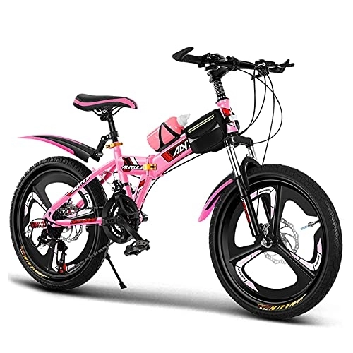 Plegables : JYCCH Bicicleta de montaña Plegable para Adultos de 20 / 22 / 24 Pulgadas para Hombres y Mujeres, Antideslizante de 21 velocidades, Adecuada para niños y Adultos Mayores de 10 años (Rosa 20