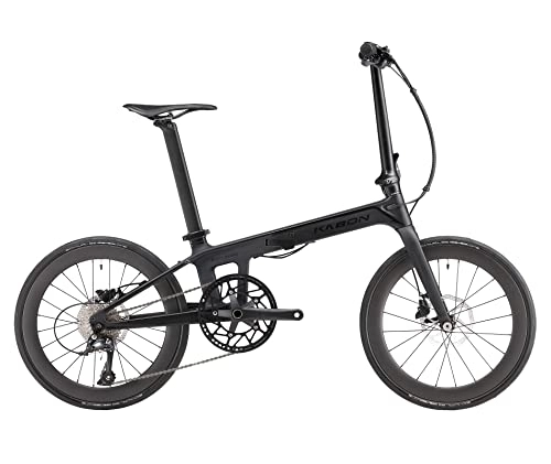 Plegables : KABON Bicicleta Plegable para Adultos, Fibra de Carbono Mini Compacta Bicicleta Plegable Commuters Ciudad Bicicleta Plegable con Rueda de Carbono 20inch
