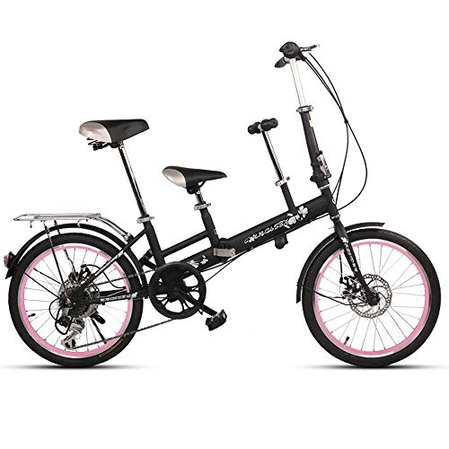 Plegables : KaiKai Bicicletas para padres e hijos, 20 pulgadas, cochecito doble madre e niño con freno de disco de velocidad variable para niños, bicicleta plegable para mujer, 1 (color: 1)