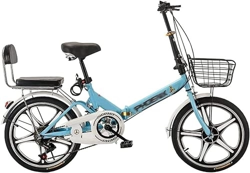 Plegables : Kcolic Bicicleta Plegable, Bicicleta Urbana Plegable Aluminio Ligera 20 Pulgadas, Sistema Plegado Rápido, Bicicleta Portátil Ultraligera para Estudiantes Adultos Blue, 20inch