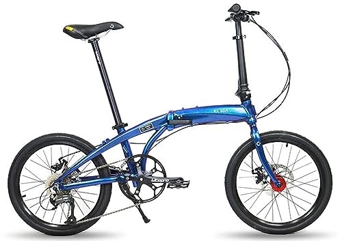Plegables : Kcolic Bicicletas Plegables 20 Pulgadas para Adultos, Marco Aluminio Liviano, Bicicleta Plegable 9 Velocidades, Mini Bicicleta Urbana Compacta para Viajeros Urbanos, con Frenos Disco 20inch