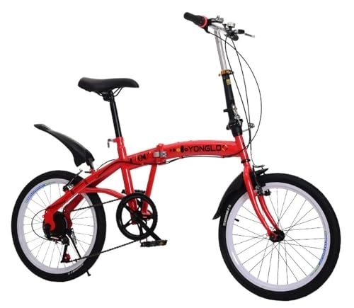 Plegables : Kcolic Bicicletas Plegables, Bicicleta Plegable 20 Pulgadas, Bicicleta Plegable 6 Velocidades, Bicicleta Plegable con Freno V Doble Ajustable Red, 20inch