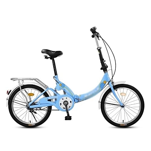 Plegables : KOOKYY Bicicleta de montaña Bicicleta de montaña para adultos de fibra de carbono de una sola velocidad bicicleta plegable para adultos bicicleta de carretera con suspensión completa (color: azul)