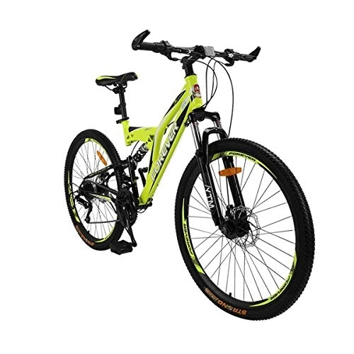 Plegables : KOSGK Bicicleta MontañA Plegable con Ruedas 26 'Bicicleta 24 Velocidades PequeñA Marco Acero 16' Bicicletas Urbanas Unisex, Verde