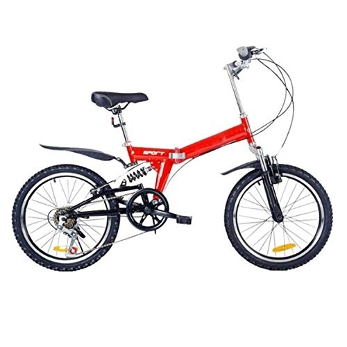 Plegables : KOSGK Bicicleta RíGida Plegable para Adultos 20 'Bik para Un Sendero Ajustable Trail Path \U0026 Mountains Black Steel Frame En 4 Colores, Rojo