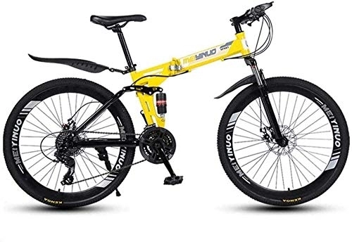 Plegables : KRXLL Bicicleta de montaña Speed ​​para Adultos Peso Ligero Aluminio Suspensión Completa Cuadro Suspensión Horquilla Freno de Disco