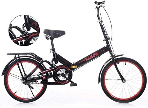 Plegables : KRXLL Bicicletas Plegables Bicicleta de Velocidad Variable de 20 Pulgadas Suspensión Liviana Antideslizante para Hombres y Mujeres con Marco Trasero de Carga-B1