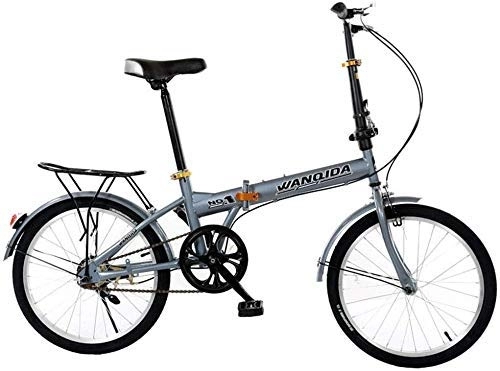 Plegables : L.HPT Bicicleta Plegable de 20 Pulgadas - Velocidad de absorción de Choque Bicicleta Masculina y Femenina para Adultos - Plegable, Naranja (Color: Gris)