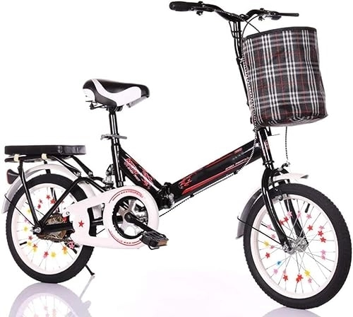 Plegables : LEFEDA Bicicletas plegables CHUNLAN Bicicleta plegable portátil con amortiguador para adultos y niños, bicicleta de 16 pulgadas, marco de acero de alto carbono, plegado rápido, neumático