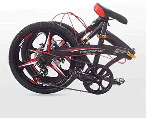 Plegables : Lfsp Outroad Bicicleta de montaña ligera unisex plegable para exteriores, bicicleta de ciudad de aleación ligera para hombres y mujeres, asiento ajustable, de aluminio, 7 velocidades, color negro