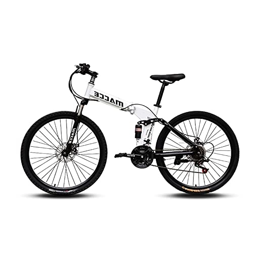 Plegables : LHQ-HQ Bicicleta De Montaña Plegable para Adultos 21 Velocidades MTB Doble Suspensión Rueda De 26"Carga Adecuada 160Kg, A