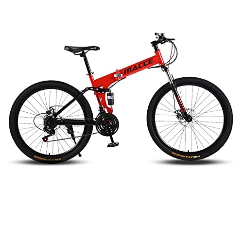 Plegables : LHQ-HQ Bicicleta De Montaña Plegable para Adultos 21 Velocidades MTB Doble Suspensión Rueda De 26"Carga Adecuada 160Kg, C