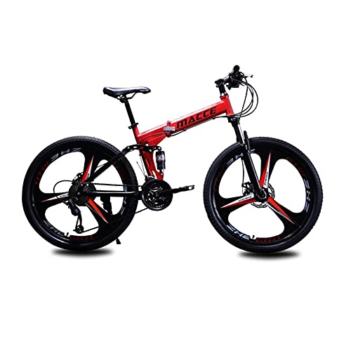 Plegables : LHQ-HQ Bicicleta De Montaña Plegable para Adultos Rueda 26"MTB 27 Velocidades, Carga 160Kg Doble Suspensión Adecuado, A