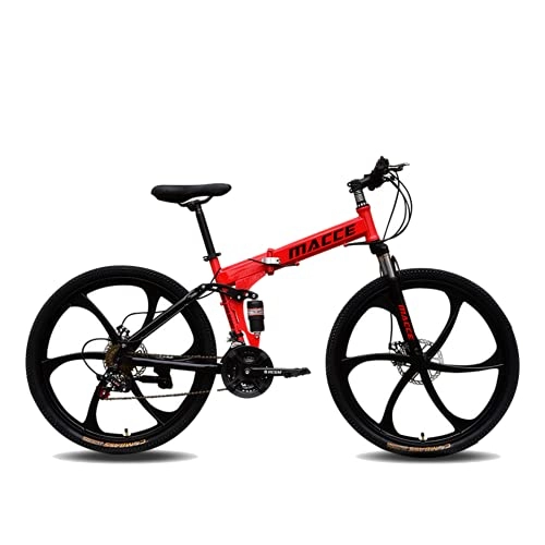 Plegables : LHQ-HQ Bicicleta Plegable De Montaña para Adultos, 26", Rueda MTB, Carga De 160 Kg, 27 Velocidades, Doble Suspensión, A