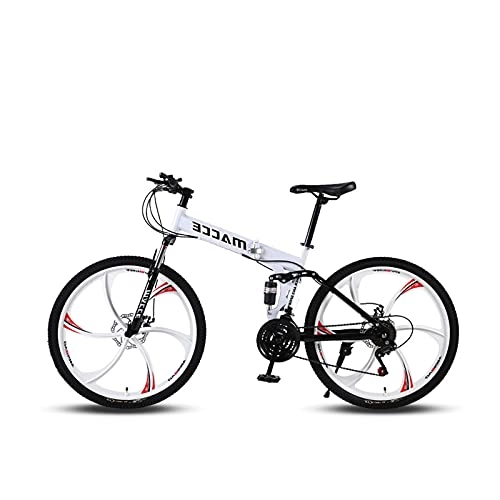 Plegables : LHQ-HQ Bicicleta Plegable De Montaña para Adultos, 26", Rueda MTB, Carga De 160 Kg, 27 Velocidades, Doble Suspensión, C