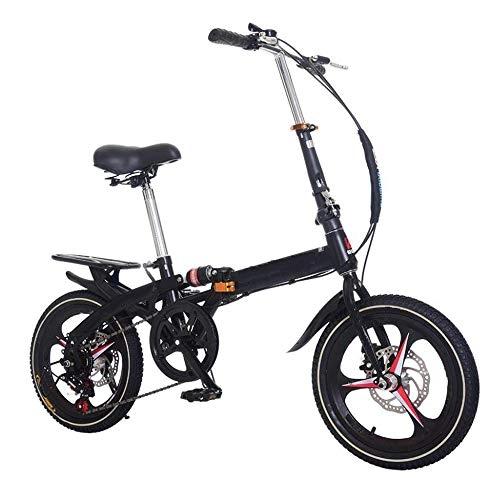 Plegables : LHR Bicicleta Bicicleta Plegable de 20"Marco de Acero Absorción de Choque Velocidad Variable Portátil Ultraligero Plegado rápido Bicicleta para Adultos(Color:Negro)