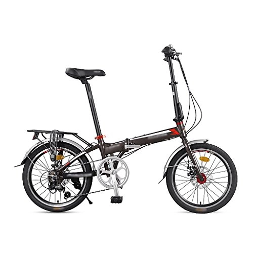 Plegables : LI SHI XIANG SHOP Bicicleta Plegable de Bicicleta para Adultos, con Mini 7 velocidades, Bicicleta de 20 Pulgadas (Color : Gris Oscuro)