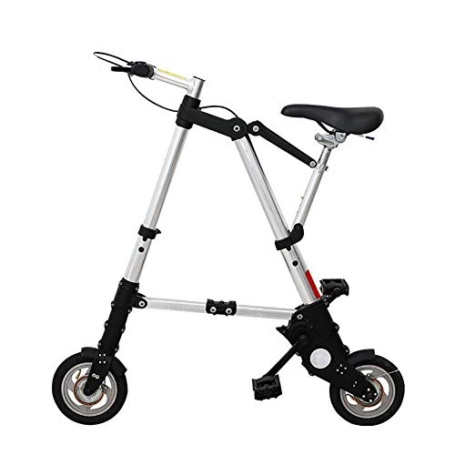 Plegables : Ligera Plegable Bicicleta para Adultos, Mini Bicicleta con 8 En 10in Neumático para Las Mujeres, Vehículos Portátiles De Tránsito Subterráneo Al Aire Libre-Silver-8in Rueda De Aire