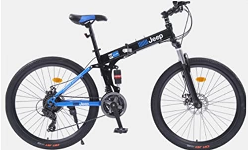 Plegables : Ligero Bicicleta De Montaña Fácil De Plegar, Bicicleta Plegable Marco De Acero De Alto Carbono, Coche Ergonómico De Acero Al Carbono, Para Montañas Y Calles Adultos Blue, 26 inches