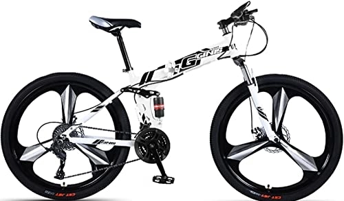 Plegables : Ligero Bicicleta Montaña Plegable, Bicicleta Plegable Con Aluminio Reforzado Ligero, Llantas De 24 Pulgadas, Adaptado Para Todo Tipo De Caminos, Apto Para Niños Hombres Y Mujeres white, 24 inches