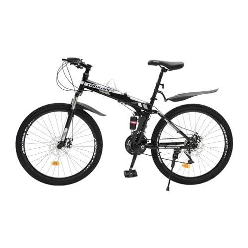 Plegables : Lilyeriy Bicicleta de montaña de 26 pulgadas con freno de disco delantero y trasero, plegable, 21 velocidades, acero al carbono, para mujeres y hombres