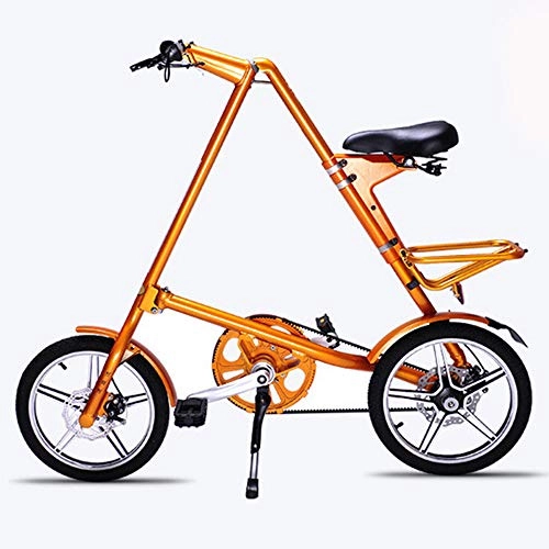 Plegables : LISI Bicicleta Plegable Bicicleta Plegable de Aluminio de 16 Pulgadas Hombres y Mujeres de aleacin Ligera y Ligera Bicicleta Plegable de la Ciudad, Yellow