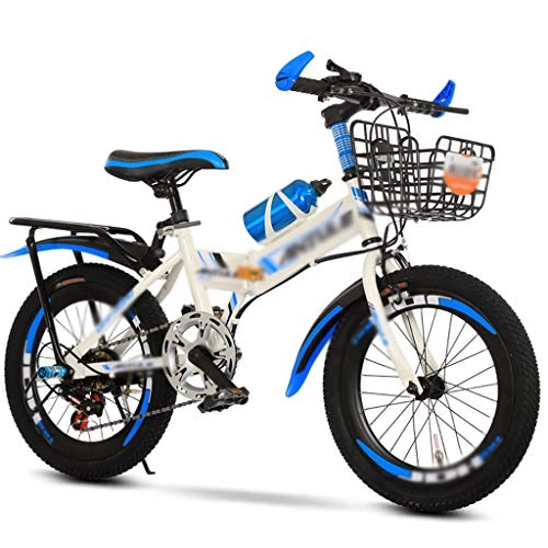 Plegables : LIUXIUER Bicicleta Plegable De 20 Pulgadas, Bicicletas De Montaña para Niños, Bicicleta De Montaña De 6 Velocidades, Bicicleta Plegable para Niños MTB, Bicicleta Plegable para Niños Y Niñas, Azul