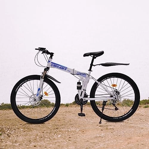 Plegables : LOYEMAADE Bicicleta de montaña plegable de 26 pulgadas de 21 velocidades MTB bicicleta de montaña para hombres y jóvenes, Frenos de disco dobles, Bicicleta para adultos