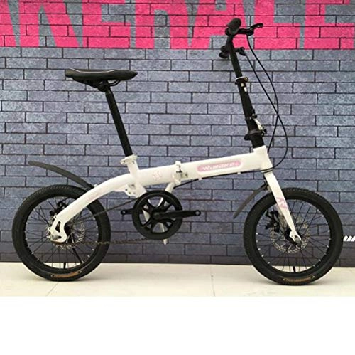 Plegables : LQ&XL Bicicleta Plegable Unisex Adulto Aluminio Urban Bici Ligera Estudiante Folding City Bike con Rueda De 16 Pulgadas, Manillar Y Sillin Confort Ajustables, Velocidad única, Capacidad 120kg /