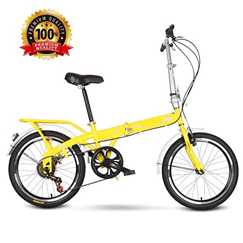 Plegables : Luanda* 20 Pulgadas Bicicleta de Montaña Unisex, Bici MTB Adulto, Bicicleta MTB Plegable, 6 Velocidades Bicicleta Adulto / Amarillo
