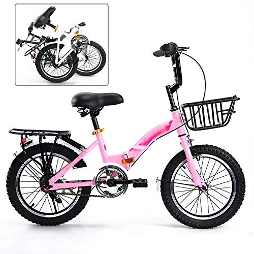 Plegables : Luanda* Bicicleta MTB Plegable, 18 / 20 Pulgadas Mountainbike, Bicicleta de Montaña para Niños y Niñas, Montar al Aire Libre Bici Infantil / Pink / 20