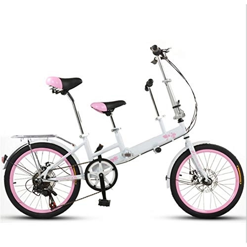 Plegables : LVTFCO Bicicleta Madre-hijo plegable bicicleta, bicicletas plegables, Madre bicicleta 20 pulgadas coche velocidad variable niño coche freno de disco, para padre-hijo