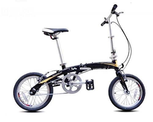 Plegables : MASLEID 16 Pulgadas Bicicleta Plegable de aleación de Aluminio de una Sola Velocidad Bicicleta Mini Ultra portátil, Black Purple