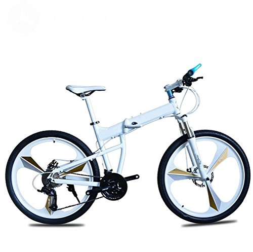 Plegables : MASLEID 26 Pulgadas × Bicicleta de montaña Plegable de 27 Pulgadas, White