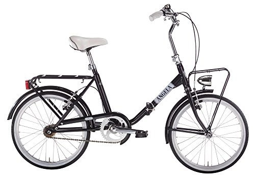 Plegables : MBM - Bicicleta Plegable Unisex para Adulto, modelo ANGELA, Unisex adulto, 330 / 18, Nero A01, 20" (50, 8 cm)