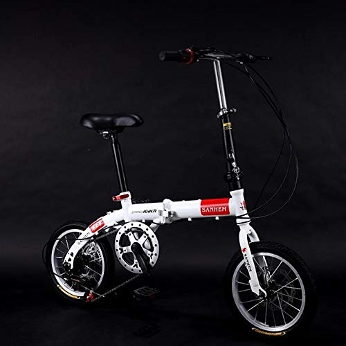 Plegables : Mdsfe Bicicleta Plegable Ultraligera de 14 Pulgadas Bicicleta Plegable para niños con Doble Freno y Velocidad Variable para niños - Disco J Change Speed