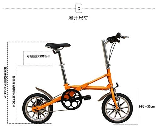 Plegables : Mdsfe Nueva Mini Bicicleta Negra Plegable Bicicleta Portátil De Carretera De Montaña Marco De Aluminio Bicicleta Deportiva Urbana - Naranja