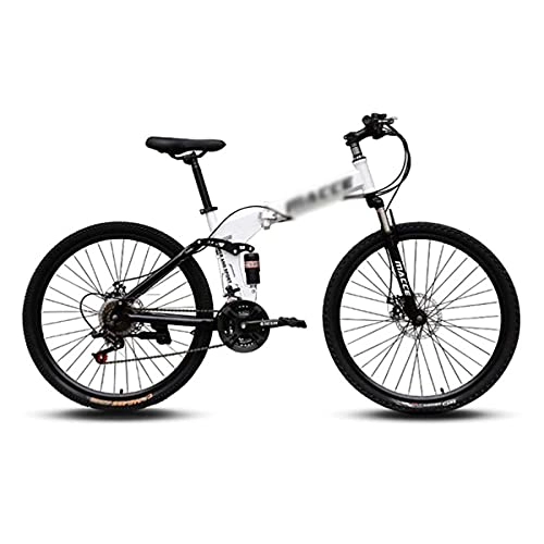 Plegables : MENG Bicicleta de Montaña de 26 Pulgadas Plegable con Mde Acero Al Carbono 21 / 24 / 27 Bicicleta de Montaña de Velocidad con Freno de Disco Mecánico Y Tenedor de Suspensión Bloqueable (Tamaño: 24 Veloci