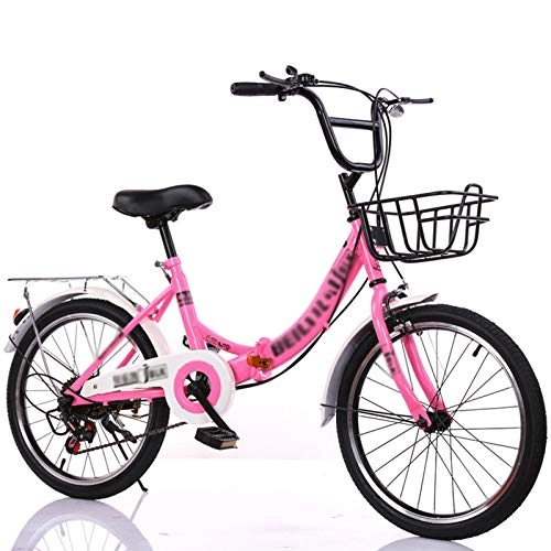 Plegables : MFZJ1 20''22 '' 24''Bicicletas Plegables compactas Bicicleta Ligera para Uso Urbano con portaequipajes Trasero, Bicicleta Plegable de 7 velocidades, Bicicleta Plegable para Mujeres y nias