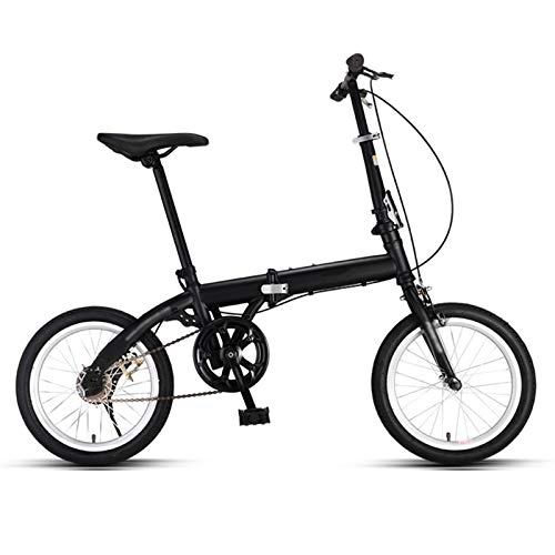 Plegables : MFZJ1 Bicicleta Plegable de 16", Bicicleta Plegable Mini Bicicleta Ultraligera de una Sola Velocidad, Bicicleta Ligera para Adultos y Estudiantes