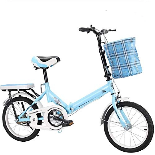 Plegables : MILUCE Bicicleta Plegable para viajeros- Instalación Gratuita 20 en Bicicleta de Ciudad Plegable de una Sola Velocidad de Aluminio, para Deportes al Aire Libre (Size : 16)