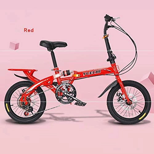 Plegables : Mini Bicicleta, Bicicleta Compacta Plegable Ligera, Bicicleta Plegable De 20 Pulgadas Bicicleta Para Adultos Bicicleta De 6 Velocidades, Bicicleta De Montaña De Velocidad Plegable-red_20 pulgadas