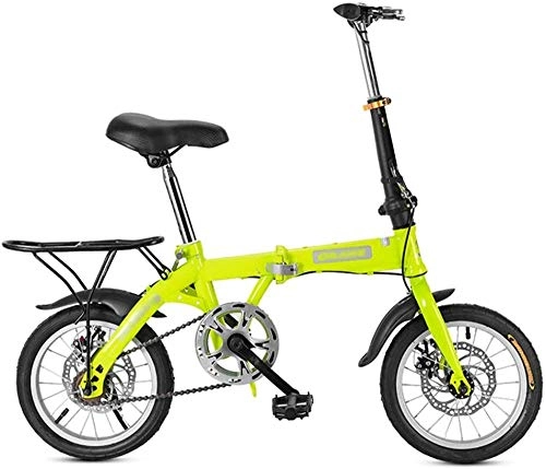 Plegables : Mini bicicleta plegable bicicleta de carretera adulto hombre y mujer Estudiante bicicleta ciudad freno de disco de una velocidad para adultos (tamaño: 14" / 16" / 20") - 20"_verde