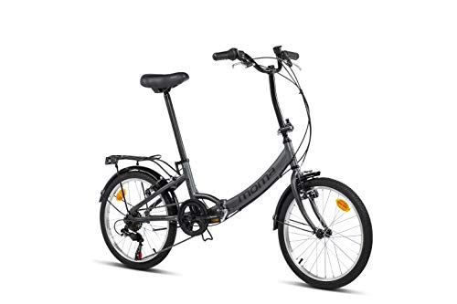 Plegables : Moma Bikes Bicicleta Plegable Urbana SHIMANO FIRST CLASS 20" Alu, 6V. Sillin Confort, Gris
