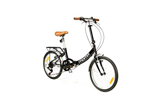 Plegables : Moma Bikes Plegable Ruedas 20" Shimano. Aluminio Bicicleta, Unisex Adulto, Negro