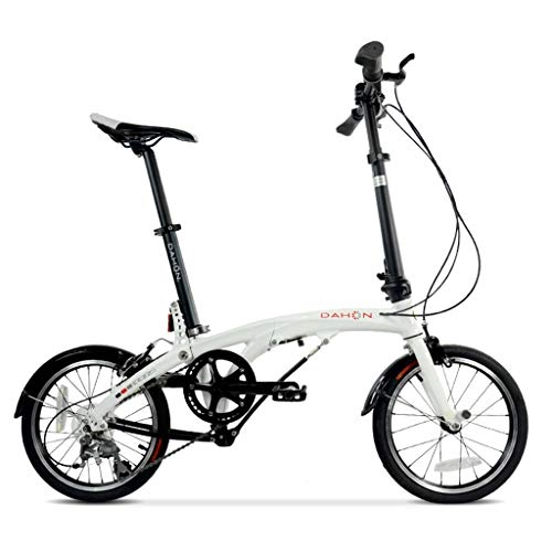 Plegables : Monociclos Bicicleta Plegable Bicicleta de 16 Pulgadas de Velocidad Variable de aleación de Aluminio Unisex Ultraligera Bicicleta (Color : Blanco, Size : 150 * 30 * 108cm)