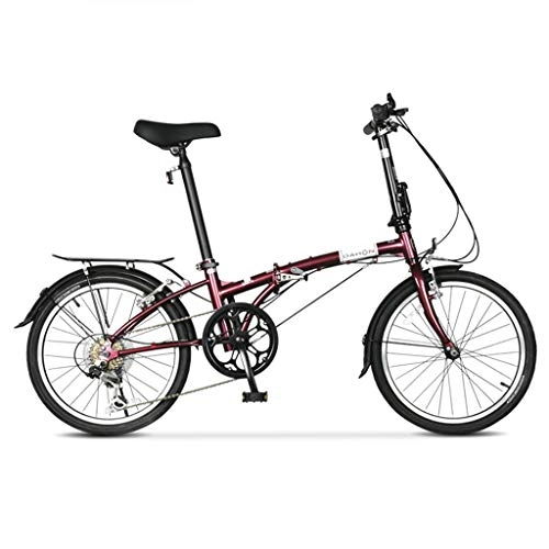 Plegables : Monociclos Bicicleta Plegable Bicicleta Unisex Juego de Ruedas de 20 Pulgadas Bicicleta portátil Ultraligera (Color : Red, Size : 151 * 28 * 103cm)