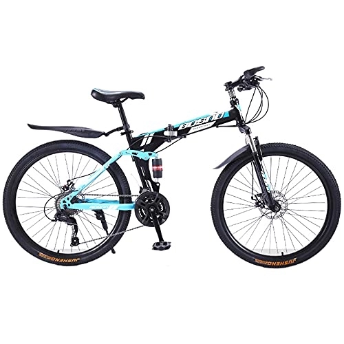 Plegables : Mountain Bike Bicicletas Plegables para Hombres y Mujeres Bicicletas de montaña Ruedas de 24 Pulgadas, Frenos de Doble Mariposa amortiguadores Bicicletas de montaña de 27 velocidades y 30 velocidades