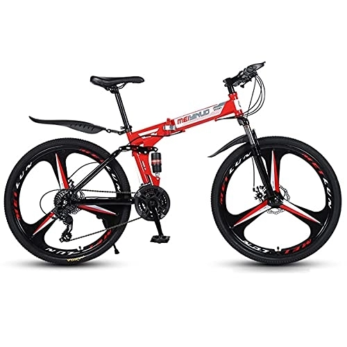 Plegables : MQJ Bicicleta de Montaña Bicicleta Bicicleta Plegable Bicicleta de 26 Pulgadas Velocidad Variable Dual Absortizada Cress-Absorte Bicicle 21 / 24 / 27 Speed Ajustable, C, 27 Velocidad